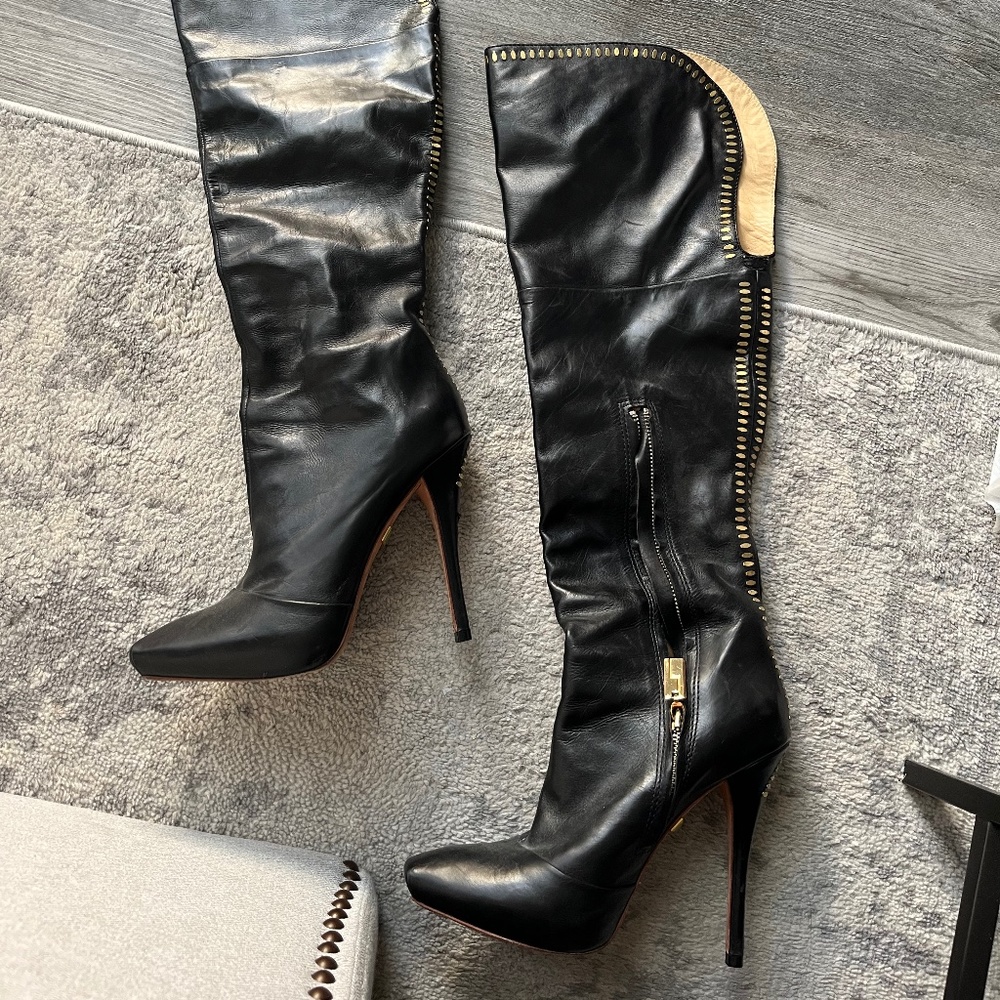 L.A.M.B. Leather Over The Knee Boots